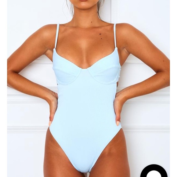 baby blue one piece swimsuit